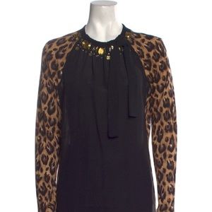 Tory Burch silk animal print top